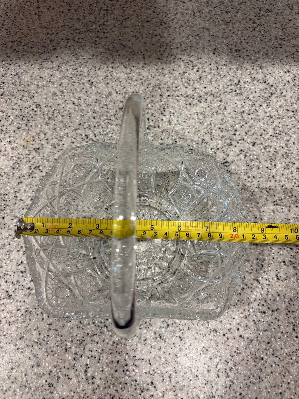 Vintage L.E. Smith Glass Company clear crystal glass basket